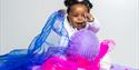 Soft or Spiky - Young girl playing with toys and cloth - ©Steve Gregson