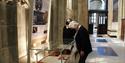 Visitors looking at the Duke of Edinburgh South Quire Aisle Display