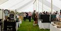 Art in Clay visitors browsing exhibitor stands