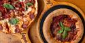 Japes pizzas: London style (left) and Chicago style (right)