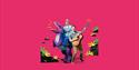 The Great Big Dinosaur Show - One man riding a dinosaur, one playing a guitar