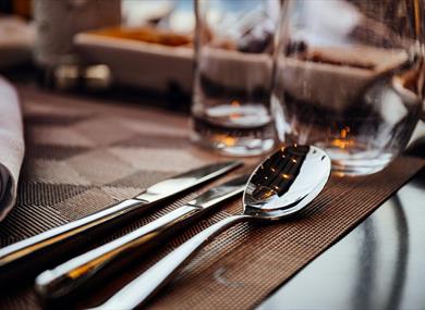 Restaurant table place setting