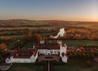 Aerial view of Danesfield House Hotel