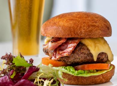 Burger and beer