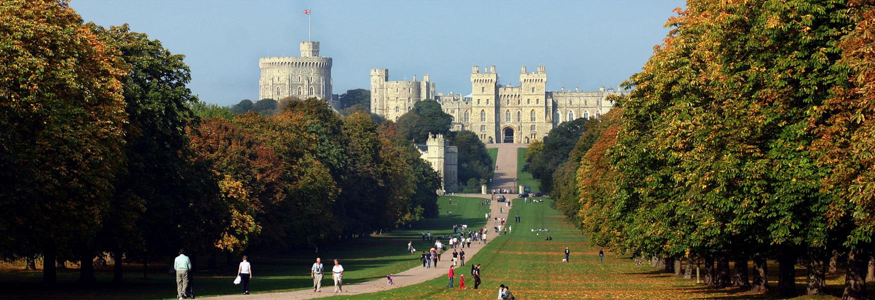 The Long Walk, Windsor Great Park, with view of Windsor Castle