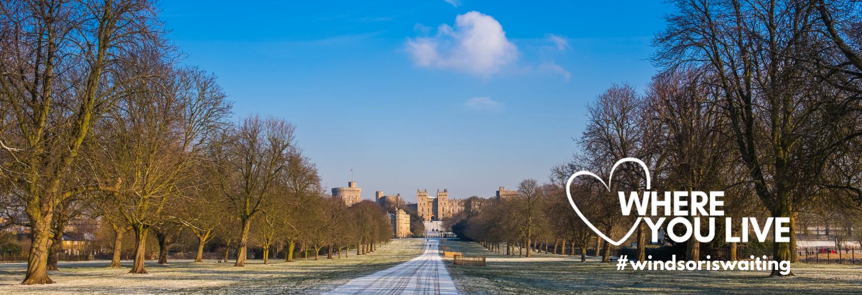 Long Walk and Windsor Castle in winter