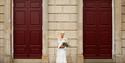 The Windsor Guildhall bride by the red doors