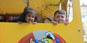 Windsor Duck Tours: two children poking their heads over the Windsor Duck