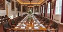 Windsor Guildhall Chamber: table set for private dinner