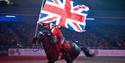 Image of a man on a horse with the Union Jack