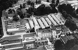 aerial view of Danesfield House during the war