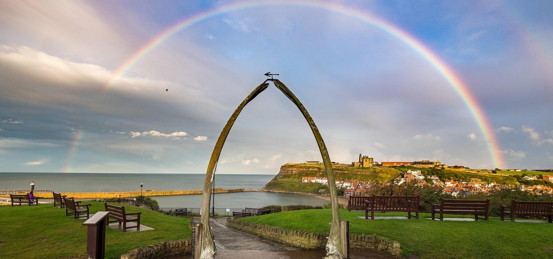 Rainbow over the Whalebone Arch, Whitby by Glenn Kilpatrick