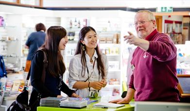 An image of two women talking with employer at Sutton Bank National Park Centre