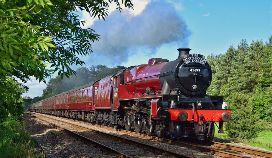 An image of The Scarborough Spa Express in countryside