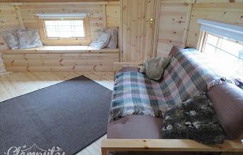 An interior image of the cabin at Wyse House Farm