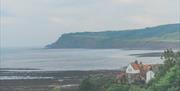 An image of coast with houses in the distance