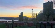 An image of the view from Anne Bronte's Grave, looking upon St Mary's Church and south bay, Scarborough.