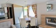 An image of kitchen and living area at Rosedale Abbey Caravan & Camping