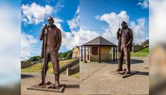 An image of a fisherman sculpture by Ray Lonsdale. Photo by Richard Burdon