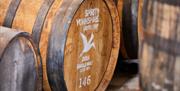 A barrel at Spirit of Yorkshire Distillery in East Yorkshire.