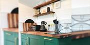 An image of the kitchen at The Shepherds Hut - No.2 Staycation