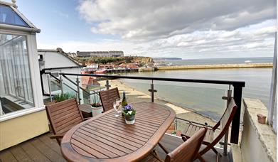 An image of the balcony at  East Cliff Cottages