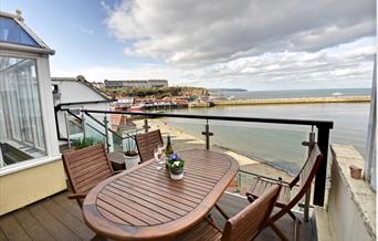 An image of the balcony at  East Cliff Cottages
