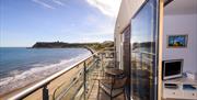 A balcony view of Scarborough Castle at The Sands Seafront Apartments
