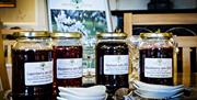 An image of a selection of jams at Orchard Lodge