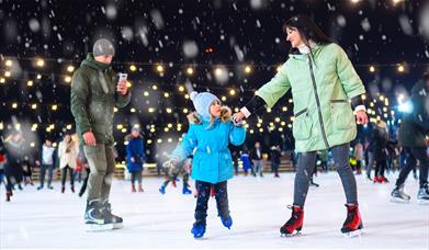 An image of a family Ice Skating