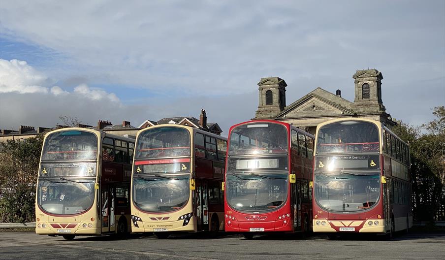 An image of Scarborough to Hemsley (Service 128) busses lined up