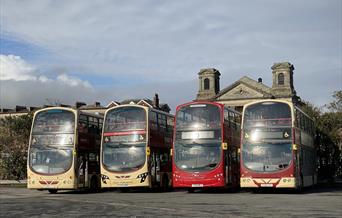 An image of Scarborough to Hemsley (Service 128) busses lined up