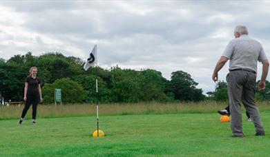An image of people playing Scarborough Footgolf