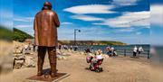 An image of a fisherman sculpture by Ray Lonsdale. Photo by Richard Burdon