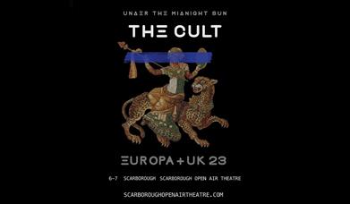 An image of a poster for The Cult at Scarborough Open Air Theatre.