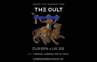 An image of a poster for The Cult at Scarborough Open Air Theatre.