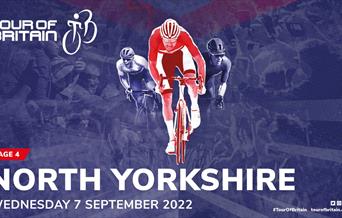An image of The Tour of Britain stage 4 North Yorkshire poster showing 3 cyclists racing.