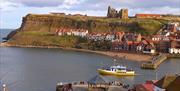 An image of Whitby Harbour from the West Cliff by photographer Jim Wallis