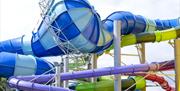 An image of  the slides at Alpamare Water Park Scarborough