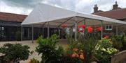 An image of the marquee at Betton Farm cafe
